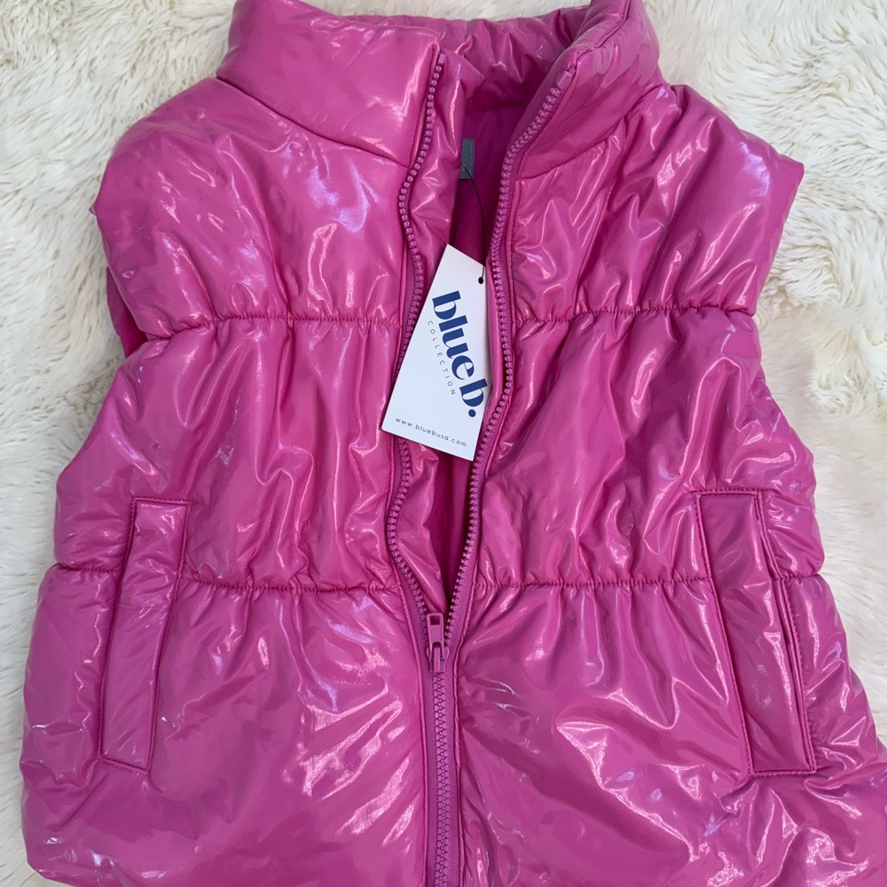 Hot Pink Womens Cropped Puffer Vest